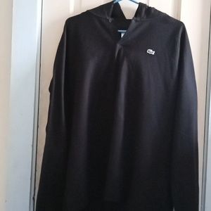Lacoste light shirt material hoodie with a button on top to close the v open 🔥